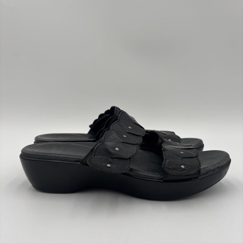 DANSKO Black Leather Sandals Womens Size 11 EU 41 Slip On Studded